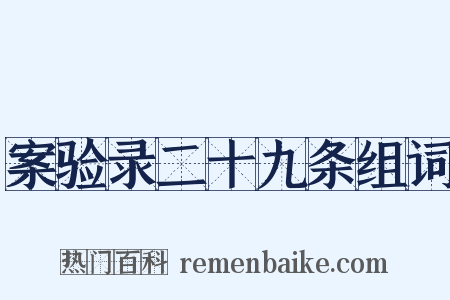 案验录二十九条组词是什么意思的图片